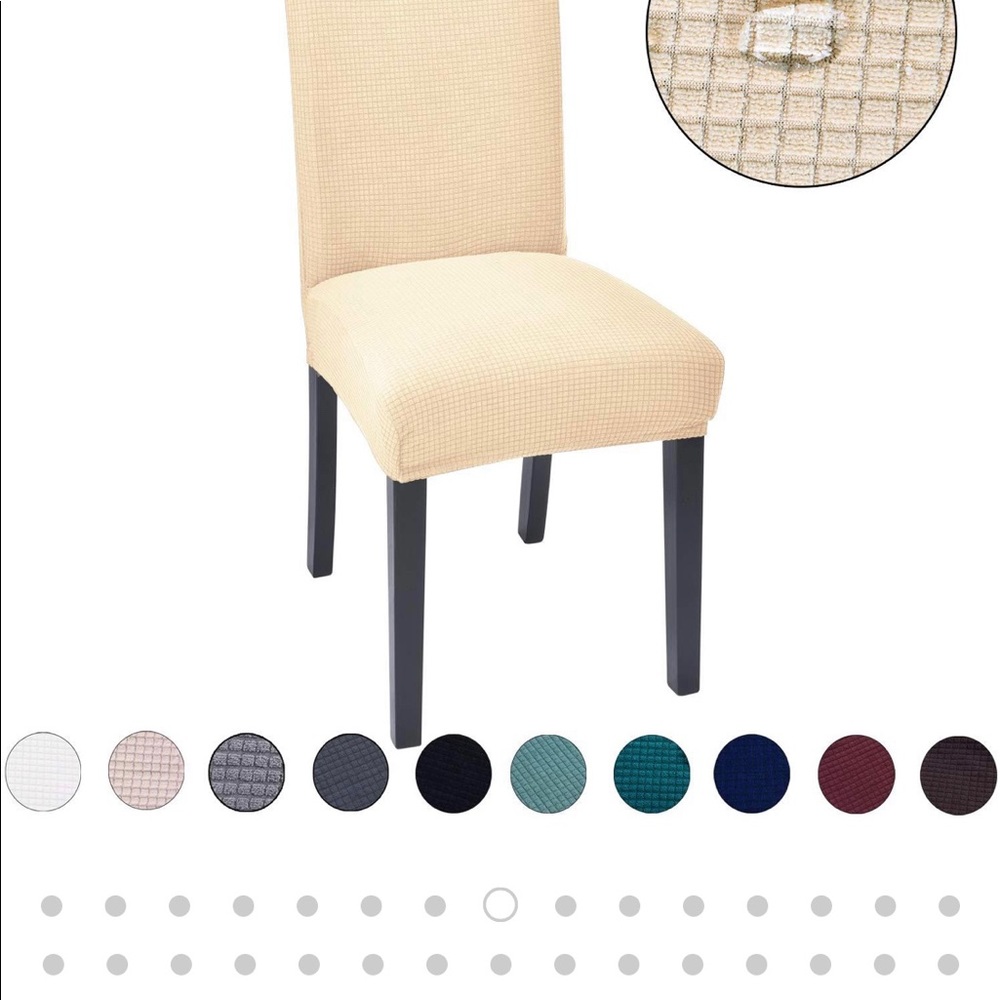 6 BEIGE CHAIR SLIPCOVERS